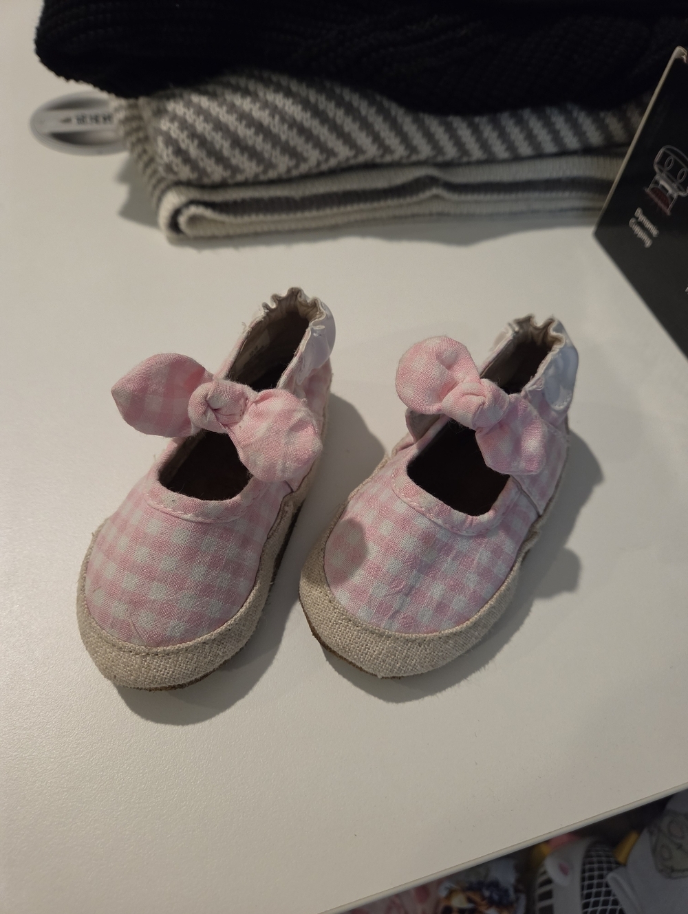 Robeez Baby Girl Soft Soles 0-24 Months Summer Pink Gingham Espadrilles